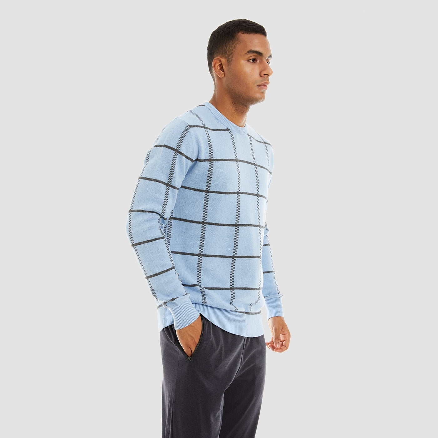 Men's Plaid Knit Sweater
