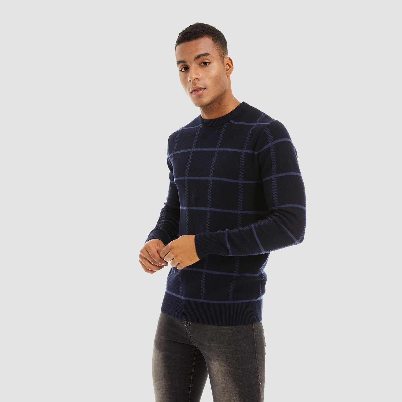 Men's Plaid Knit Sweater